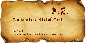 Markovics Richárd névjegykártya