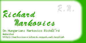 richard markovics business card